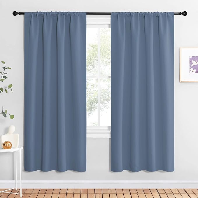NICETOWN Stone Blue Blackout Curtains