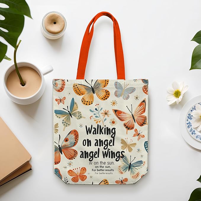 itgowisa Canvas Tote Bag for Women, Tote Bag with Zipper Inner Pocket, Zippered Canvas Bag for Shopping Work Grocery Everyday
