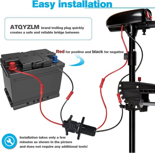Minn Kota Trolling Motor Plug - Professional Waterproof 12V-24V Quick Connect | 8 Gauge 2 Wire Receptacle