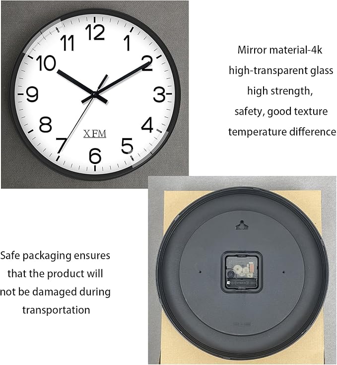 XFM Wall Clock 8 Inch Modern Small Wall Clocks Battery Operated Silent