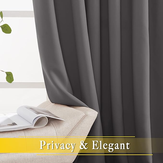 NICETOWN Patio Door Curtain 95 inch Length, Grommet Top Thermal Insulated