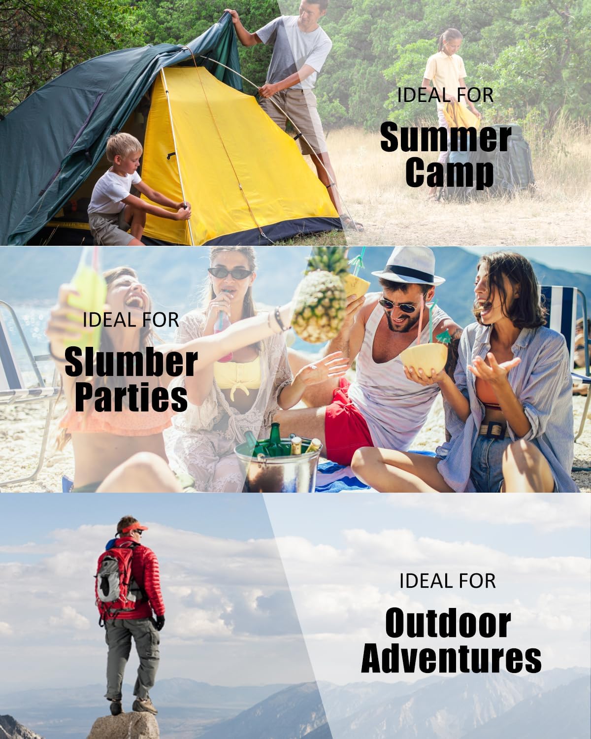 Skiennix Lightweight Waterproof Sleeping Bag - Cold Weather Camping Gear for Adults & Kids