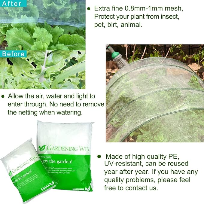 20Ft x 25Ft Mosquito Bug Insect Bird Fine Mesh Net Barrier Hunting Blind Garden Screen Netting for Protect Your Plant Fruits Flower