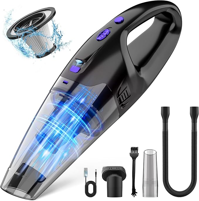BSRCO Handheld Vacuum Cordless, Lightweight 1.65 lbs Home, and Pet Hair(Purple)