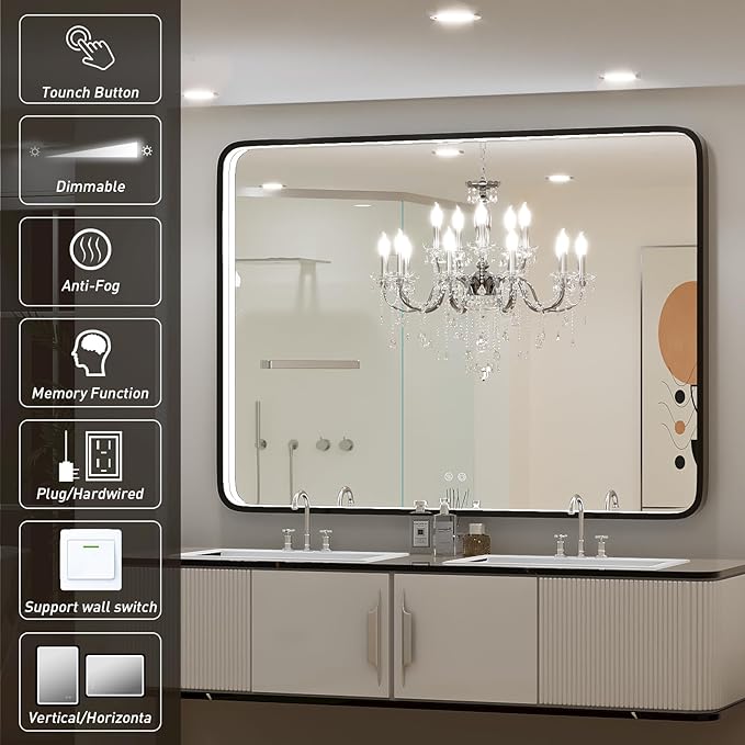 48x36 Inch LED Bathroom Mirror