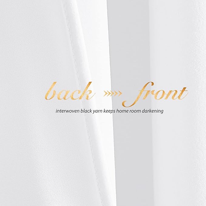 NICETOWN White Velvet Curtains 63 inches