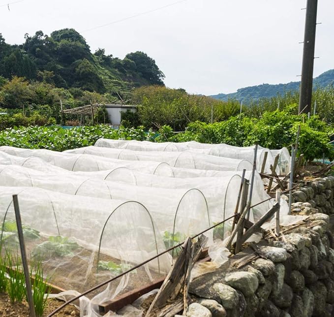 Garden Insect Netting Pest Barrier: 8'x15' Bug Netting for Garden Protection Mosquito Net Fine Mesh Cicada Tree Net Greenhouse Row Cover for Crops Plants Vegetables Flowers Fruits Silver