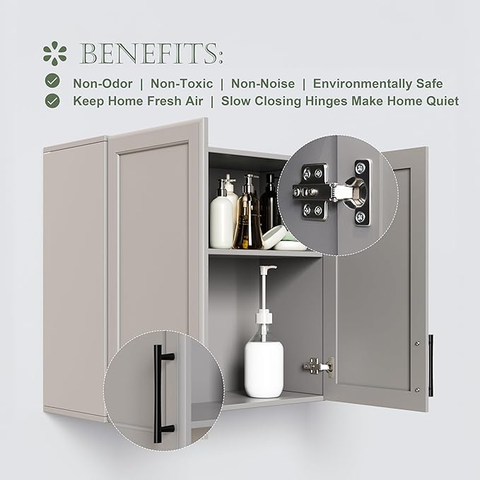 FIMELLO 47.2" W Wall Cabinets for Laundry Room, Kitchen Wall Cabinets, Hanging
