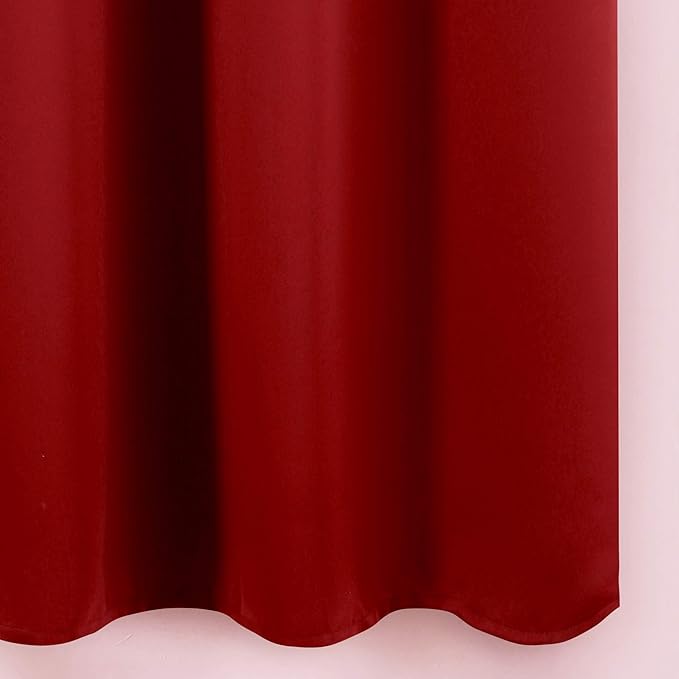 LEMOMO Blackout Curtains 66 x 95 inch/Red Curtains Set of 2 Panels/Thermal