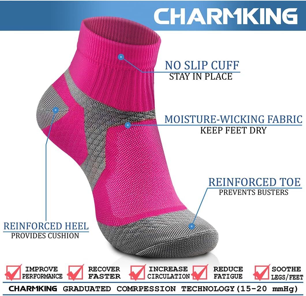 CHARMKING Compression Socks - 15-20 mmHg Circulation Support for Athletes & Daily Wear | Unisex