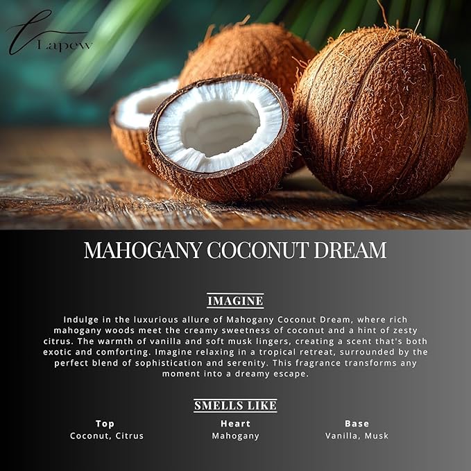 Lapew Mahogany Coconut Dream Scented Cleaning Bundle | Carpet Deodorizer Powder (16 oz) & Mop Soap Concentrate (36 oz) | Pet-Friendly Odor Eliminator
