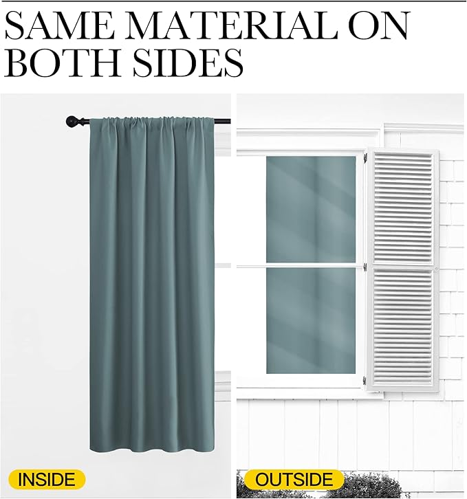 NICETOWN RV Blackout Curtains for Camper Windows, Kitchen Curtains, Short