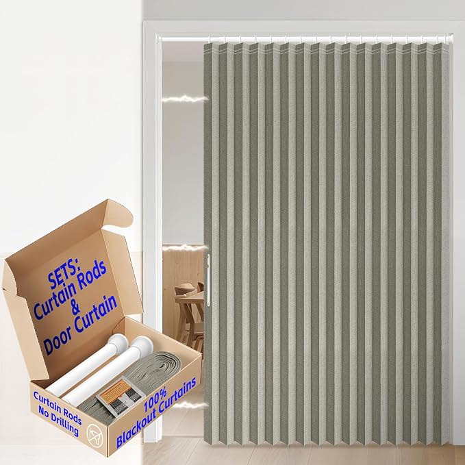 AJAZZ Blackout Accordion Door Curtain