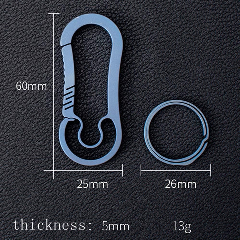 Ultralight Aviation Titanium Anti-Lost Keychain Carabiner Creative CNC Design Keychain 26mm Titanium Key Ring