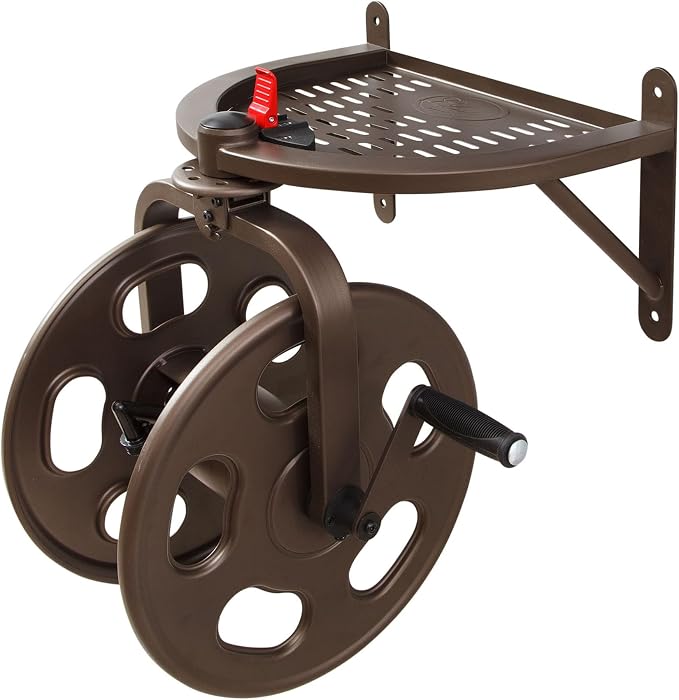 Liberty Garden Navigator Hose Reel, Bronze, with Flip Top