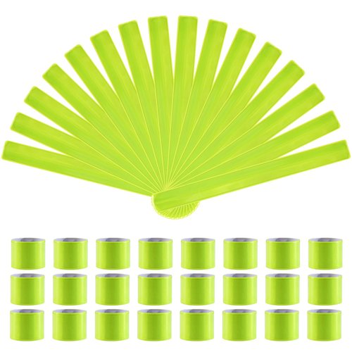 40 PCS Reflective Slap Bands,Reflector Snap Bands Fluorescent Slap Armbands Reflector Strips High Visibility Slap Safety Bands for Children Adults Boys and Girls When Cycling Running Jogging