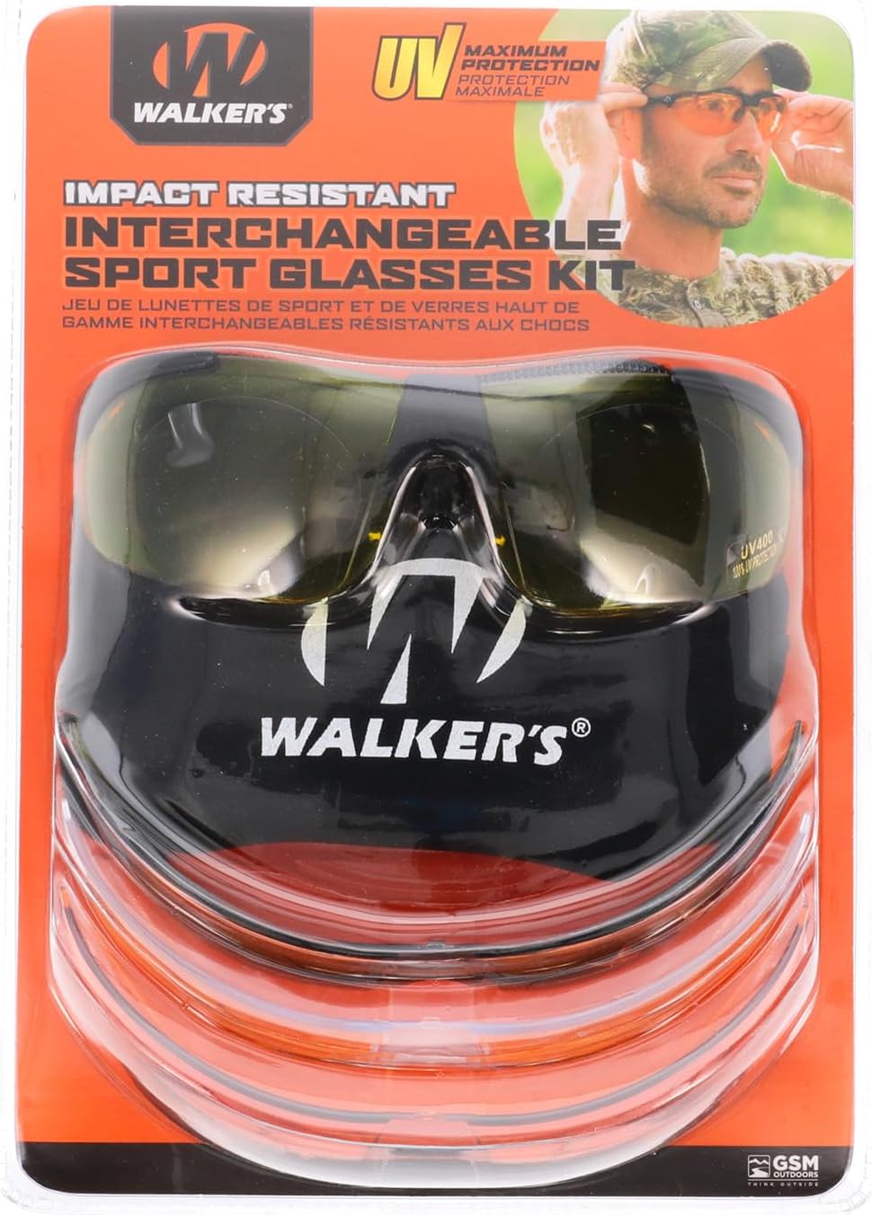 Walker’s Sport Glasses - Durable UV Protection with 4 Interchangeable Lenses | Lightweight Design