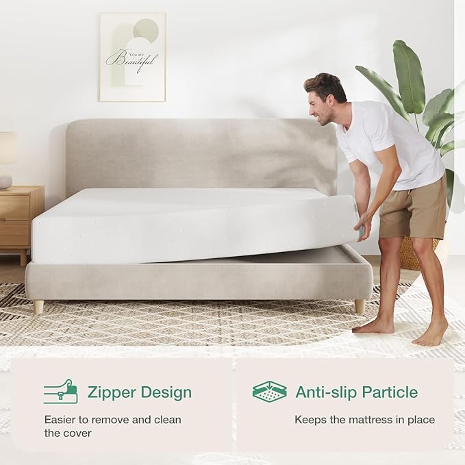 Novilla King Mattress, 12 Inch King Memory Foam Mattress for Pressure Relief & Comfort Sleep, Removable Washable Cover,CertiPUR-US Certified Plush
