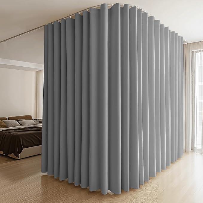 MaKefeile Room Divider Curtains & Flexible Bendable Tracks Set, Privacy
