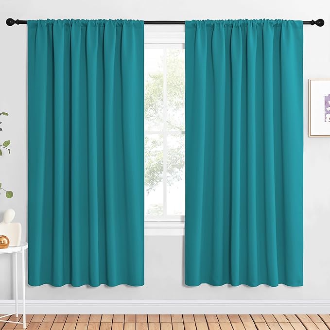 NICETOWN 2 Panels Blackout Curtains, Rod Pocket Window Curtains Room Darkning