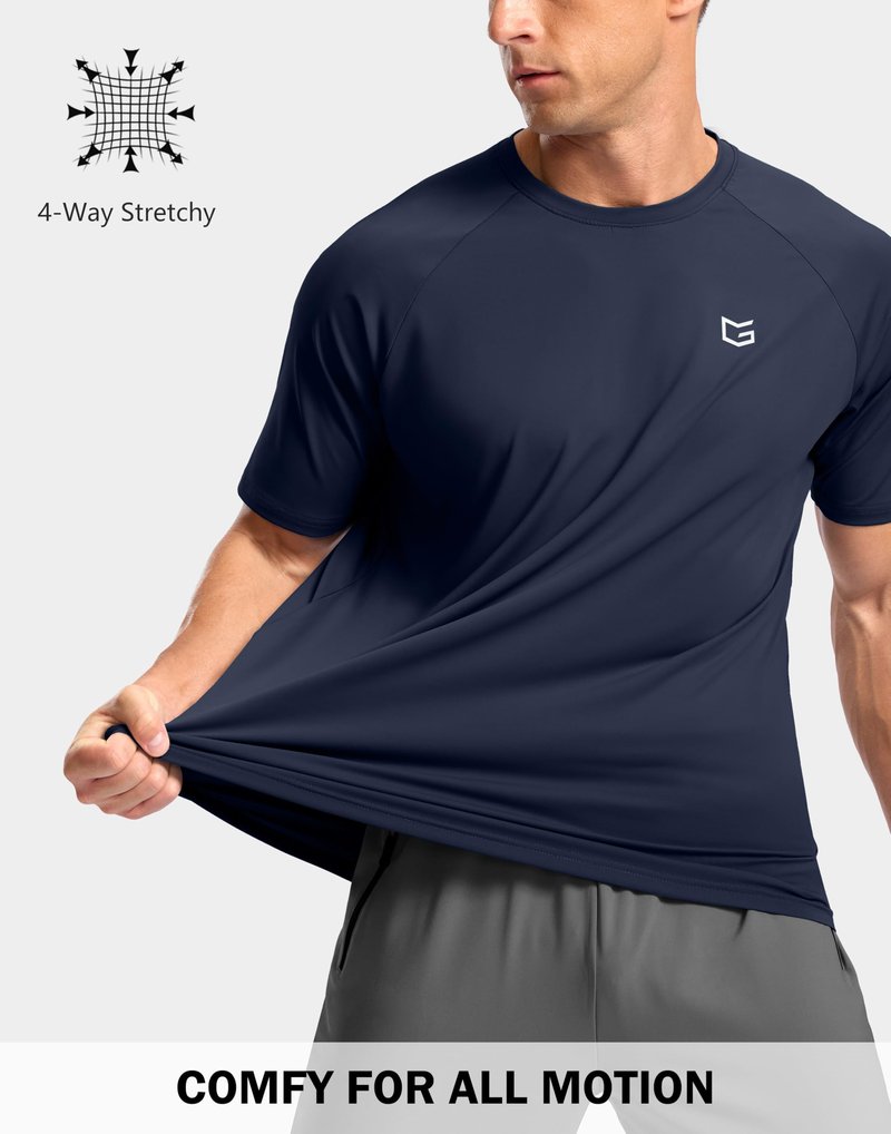 G Gradual Men's Athletic Workout T-Shirts Moisture Wicking Cooling Running Shirts Short Sleeve Performance Tee for Gym Tennis(Navy,3XL)