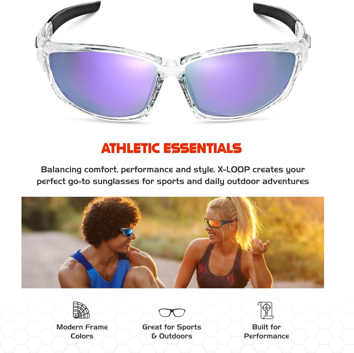 Polarized Sports Sunglasses for Men - UV400 Protection for Baseball, Running, Cycling & Golf