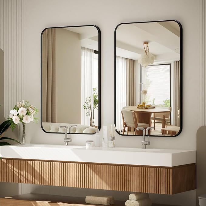 BEAUTYPEAK 24" x 36" Rectangular Aluminum Alloy Frame Wall Mounted Bathroom
