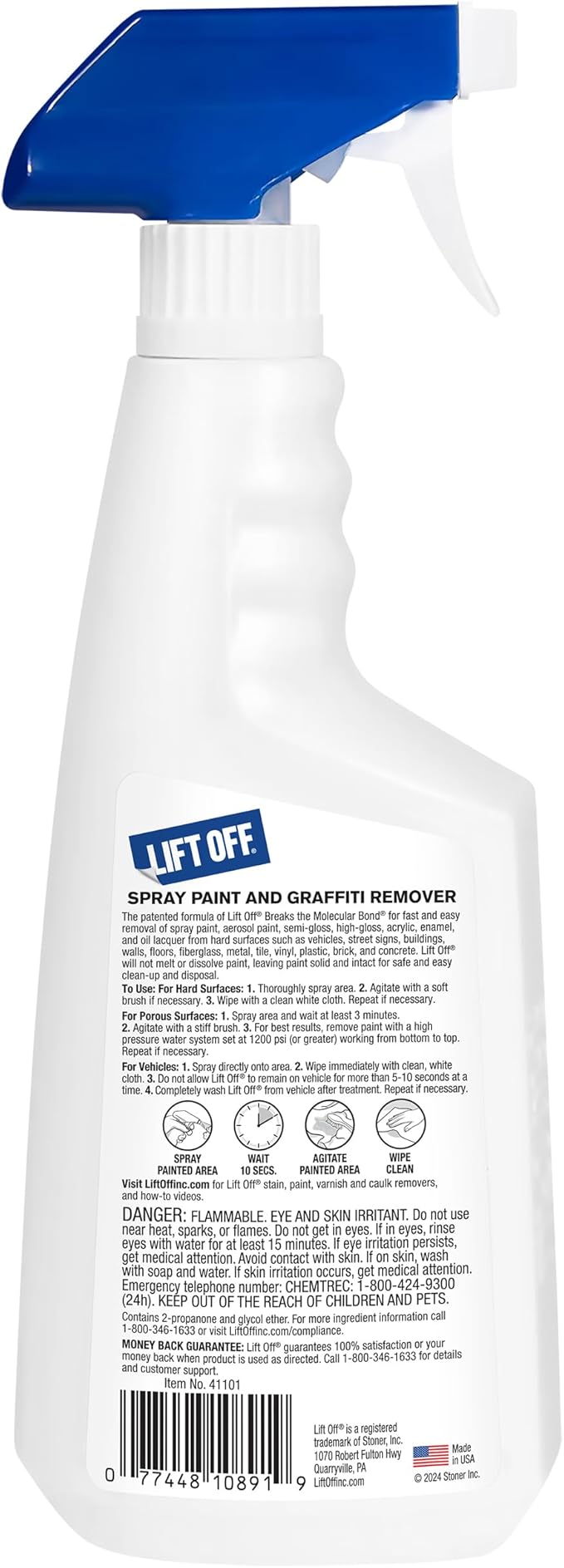 Motsenbocker's Lift Off 41101-6PK Spray Paint and Graffiti Remover – Removes Spray Paint, Acrylic, and Enamel – Safe for Wood, Metal, Concrete, Plastic – Water-Based Formula – 22 Fl Oz (Pack of 6)
