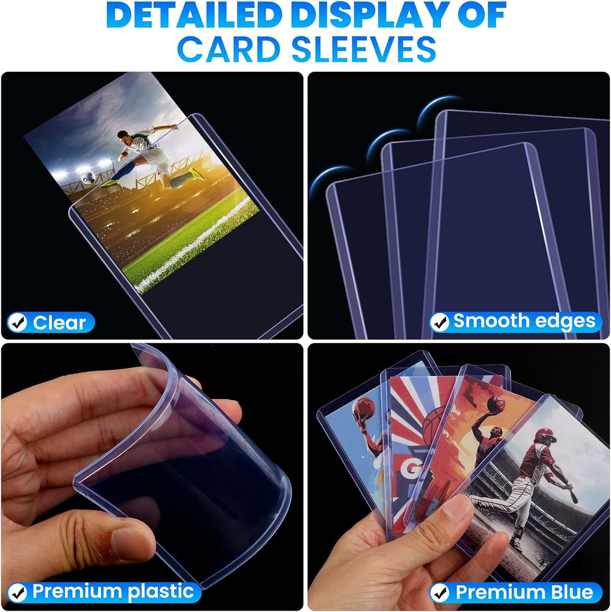 Skiennix 600 Card Sleeves - Hard Plastic Top Loaders with 300 Penny Sleeves | 3" x 4" Trading Card Protectors