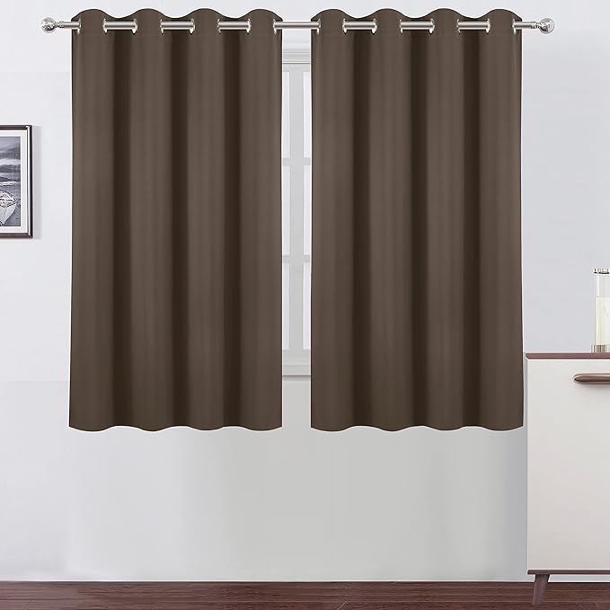 LEMOMO Blackout Curtains 52 x 45 inch/Chocolate Brown Curtains Set of 2