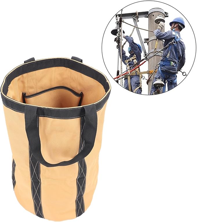 Luqeeg Tool Bucket Bag, Heavy Duty Tool Organizer, Portable Electrician Storage Organizer, 30kg Capacity Oxford Fabric 50 X 30cm for Garden Construction Carpenter Electrician