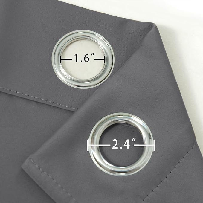 LEMOMO Blackout Curtains 66 x 72 Inch Long Frost Grey Curtains Set of 2 Panels