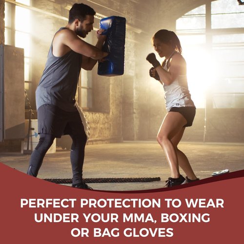 DEFY Padded Inner Gloves - Gel Padded Knuckle Protection for Boxing & MMA - 75cm Long Strap Pair