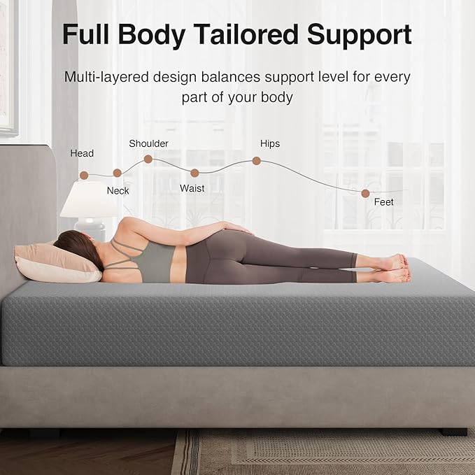 Novilla Twin Mattress 10 Inch, Cooling Twin Memory Foam Mattress for Quick Asleep & Pressure Relief, 10 Inch Durable Mattresses with Thermally Balanced Foam Core for Enhanced Support & Breathability