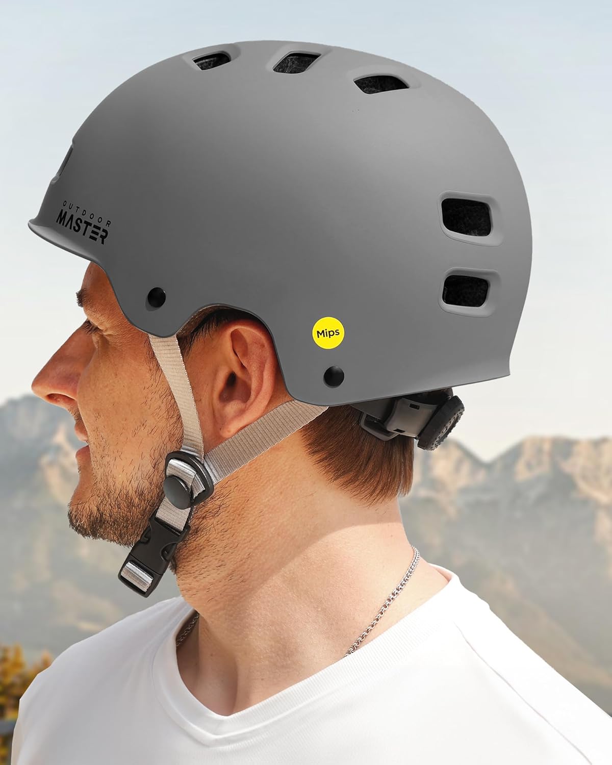 OutdoorMaster MIPS Skateboard Helmet - Lightweight, Ventilated Multi-Sport Design with Removable Liners