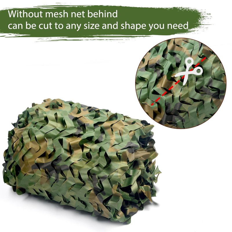 Yeacool Camo Netting Camouflage Netting Bulk Roll Burlap Camo Tarp Sunshade Net for Hunting Blind Military Dinosaur Birthday Theme Party Decoration (Woodland Camo, 4.9ftx26.2ft, 1.5m*8m)