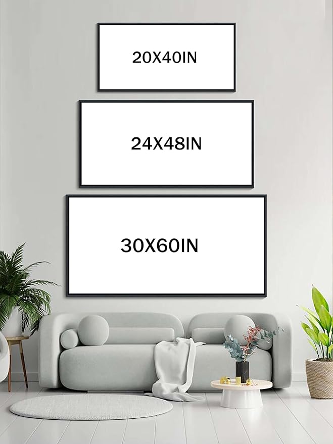 DUNHUANG ART Modern New York City Skyline Wall Art - Abstract Colorful Manhattan Sky Painting for Home & Office Decor - Large Framed Cityscape Picture 24"x48"