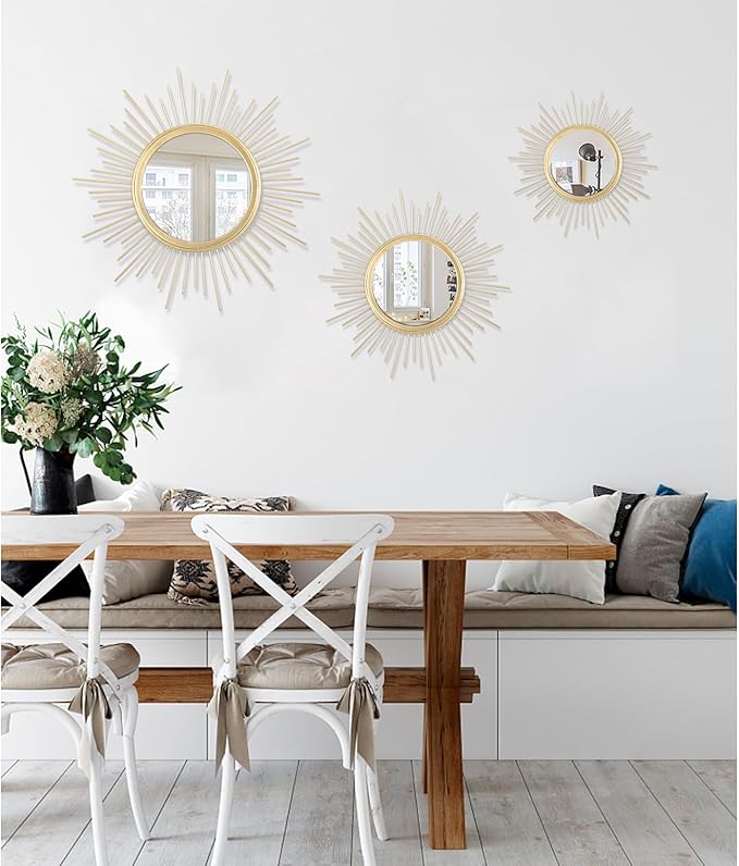 Gold Mirrors for Wall Metal Sunburst Wall Mirrors Home Décor Decorative Hanging