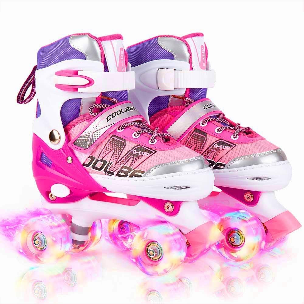 Sowume Adjustable Roller Skates - Illuminating Wheels for Girls & Women | Safe & Fun Design