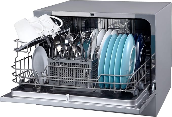 EdgeStar DWP63 21-5/8 Inch Wide 6 Place Setting Countertop Dishwasher - Silver