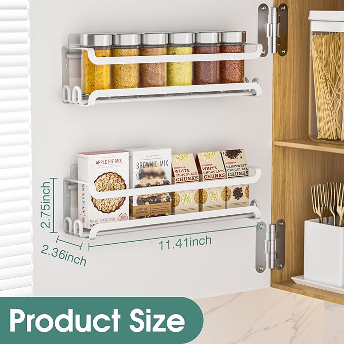 LUCYCAZ 4 Pack Wall Mounted Spice Rack