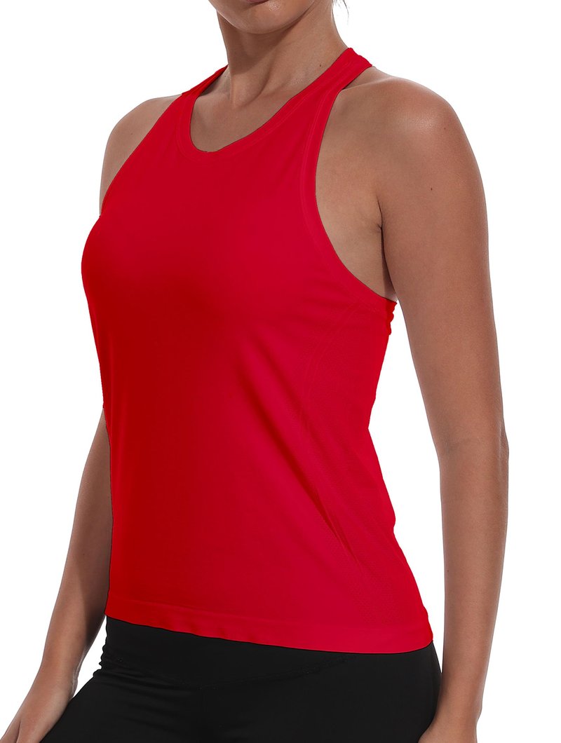 Moefanso Women Seamless Tank Racerback Sleeveless Running Athletic Top