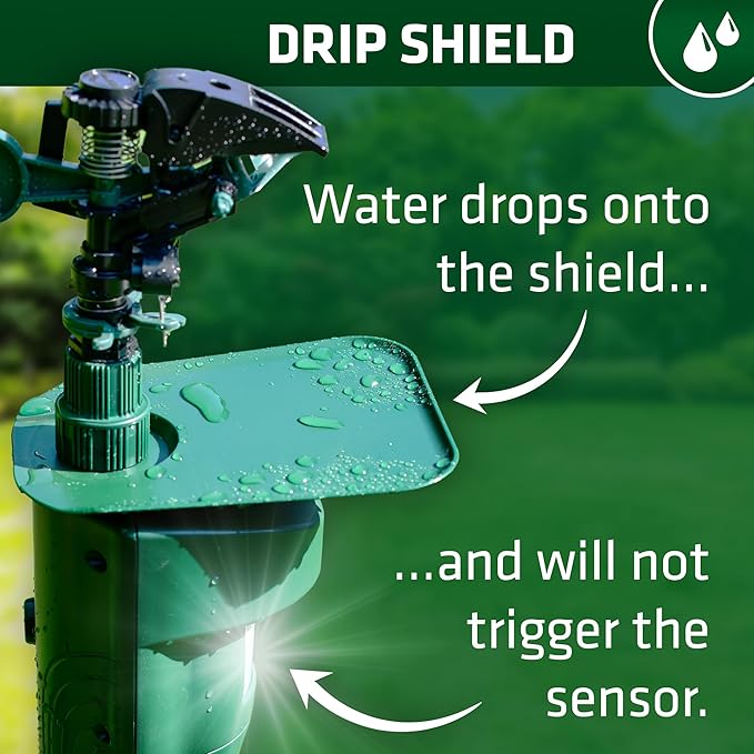 GARDIGO® Water Jet Animal Repellent | Bird Repellent, Heron Repellent, Cat Repellent Garden | Motion Activated Sprinkler | Up to 33ft Range | Pigeon Deterrent Heron Scarer | Batteries Included