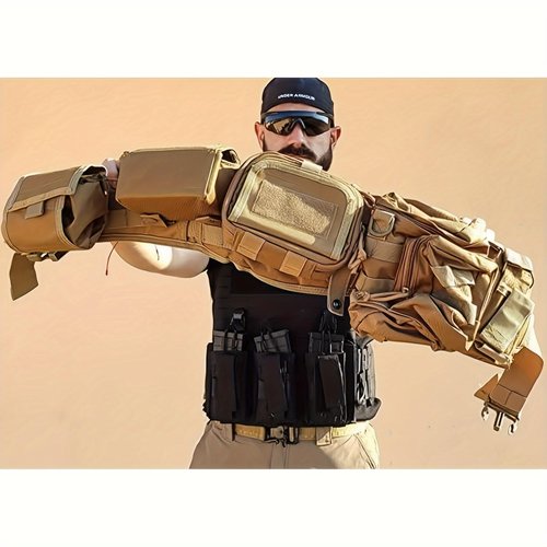 CrogaGear Tactical Belt Quick Release Adjustable Molle for Law Enforcement 7 in 1 Set (BlackCP)