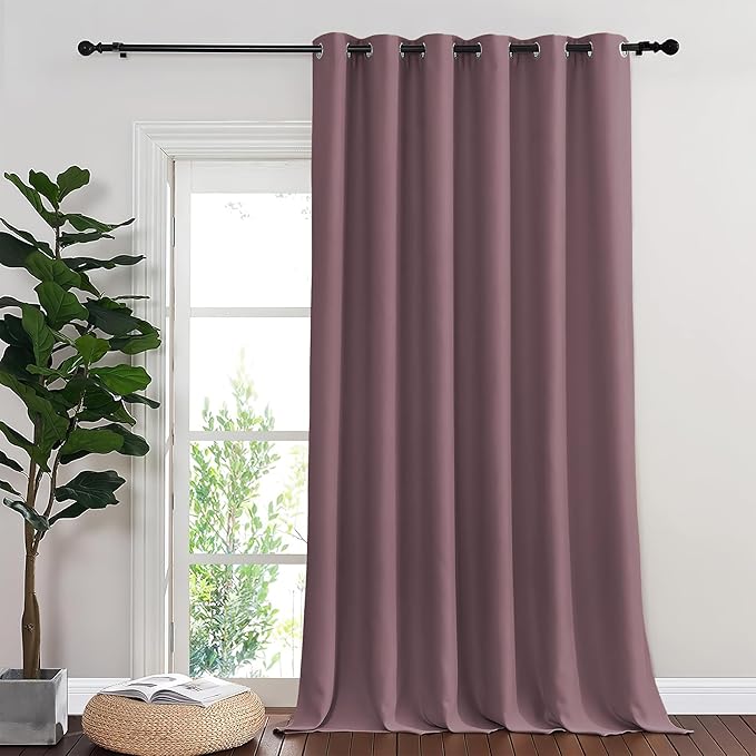 NICETOWN Blackout Sliding Glass Door Curtains, Room Darkening Thermal Insulated