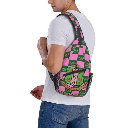 Generic Sorority Gifts Paraphernalia Sling Bag Crossbody Travel Hiking Chest Backpack Shoulder Daypack For Women - Pink, 7.5 x 3.5 x 15.4 inches