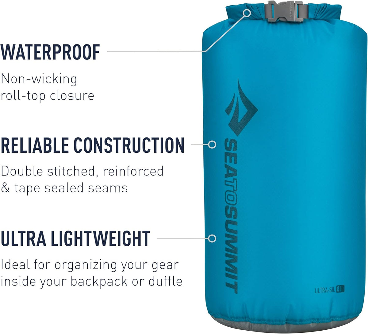 Sea to Summit Ultra-Sil Dry Sack - Ultralight Waterproof Storage Bag | 2L, 4L, 8L Sizes Available