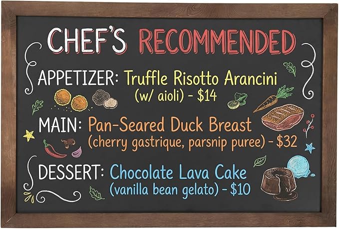 MyGift 35-Inch Wall-Mounted Chalkboard Sign, Vertical/Horizontal Hanging