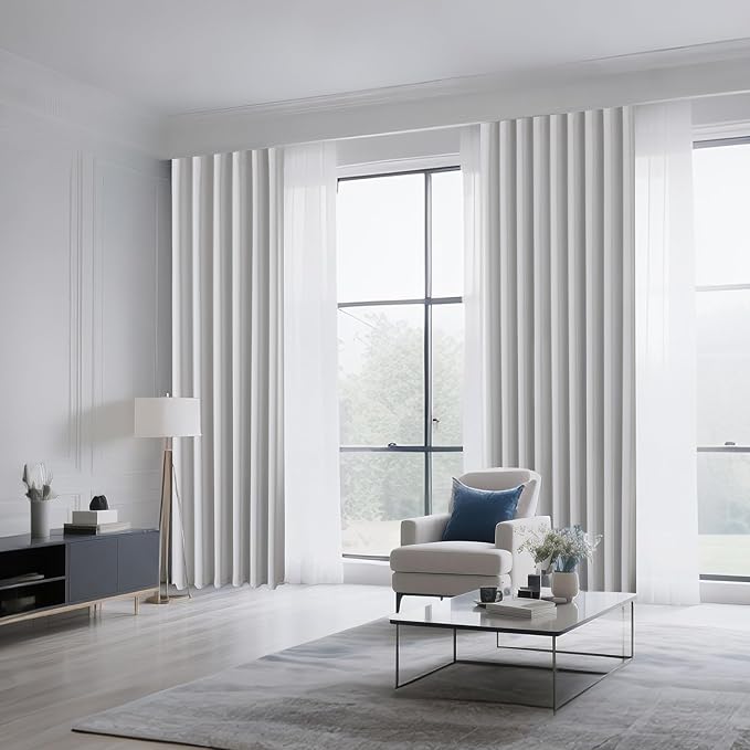 CUCRAF Blackout Curtains Room Darkening Window Curtain Panels, Rod Pocket