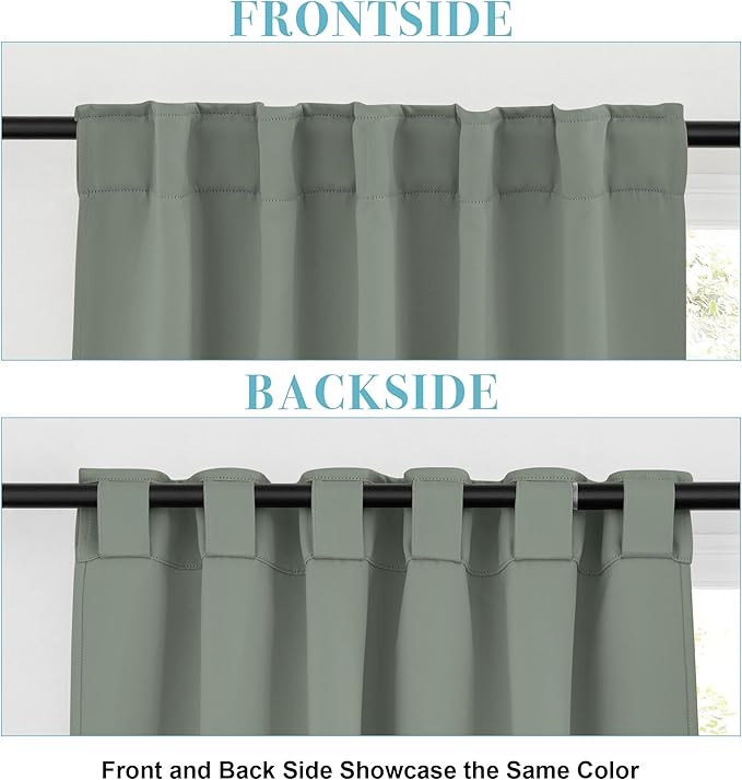 RYB HOME Blackout Curtains for Living Room, Farmhouse Back Tab& Rod Pocket